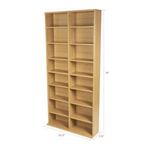 Atlantic Oskar 464 Media Storage Cabinet – Protects & Organizes Prized Music, Movie, Video Games Toys & Dolls, Trading Cards, or Sports Memorabilia Collections, PN 38435720 in Maple