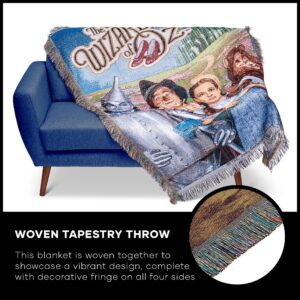 Northwest Warner Brothers Wizard of Oz, 'Group' Woven Tapestry Throw Blanket, 48' x 60', Multi Color