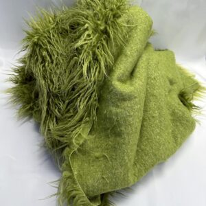 Faux/Fake Fur Mongolian Olive Green Fabric by The Yard