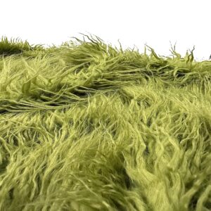 Faux/Fake Fur Mongolian Olive Green Fabric by The Yard