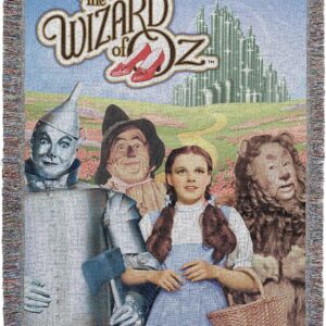 Northwest Warner Brothers Wizard of Oz, 'Group' Woven Tapestry Throw Blanket, 48' x 60', Multi Color