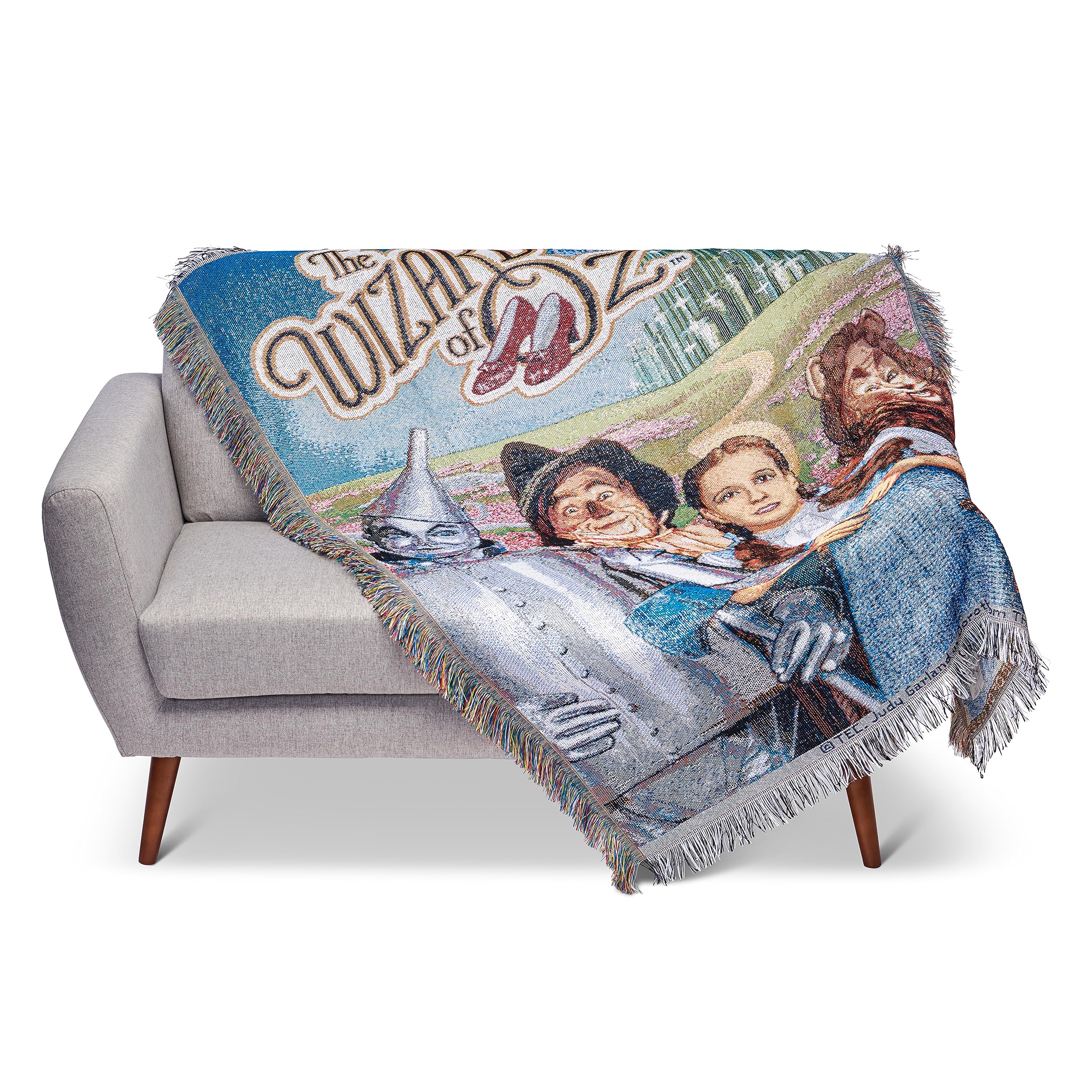 Northwest Warner Brothers Wizard of Oz, 'Group' Woven Tapestry Throw Blanket, 48' x 60', Multi Color