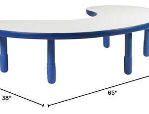 Children’s Factory Baseline Teacher/Kidney Table, Homeschool/Playroom Toddler Furniture, Kids Activity Table for Daycare/Classroom Learning, 16" Legs, Royal Blue