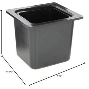 San Jamar Chill-It 1/6 Size Food Pan Insulated Food Pan for Kitchens and Restaurants, Plastic 6.5 Inches Deep, Black