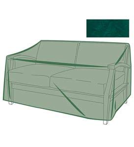 Plow & Hearth Loveseat Outdoor Furniture Cover | All-Weather | Water-Repellent | Cloth-Like Polyester | Resists Fading | Toggle Closure | Reinforced Seams | 64" L x 34" W x 34" H | Green