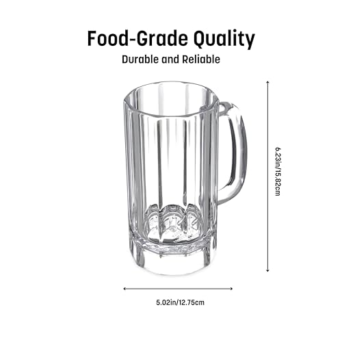 Carlisle FoodService Products 4396507 Lexington Plastic bar Mug, Polycarbonate, Clear, 16 Ounce