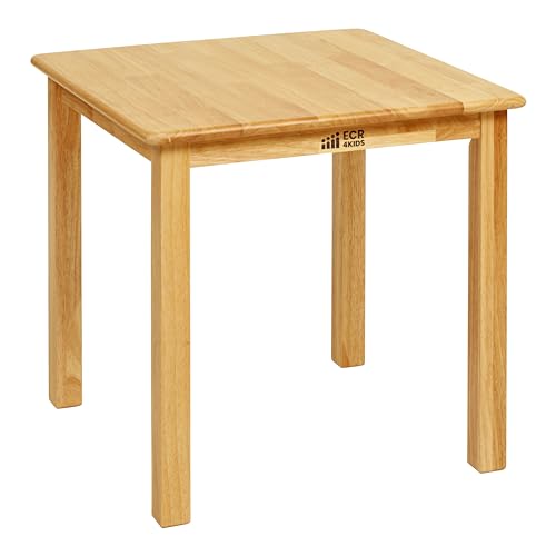 ECR4Kids 24in Square Hardwood Table with 22in Legs, Kids Furniture, Honey