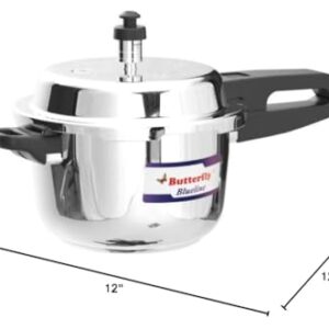 Butterfly BL-3L Blue Line Stainless Steel Pressure Cooker, 3-Liter