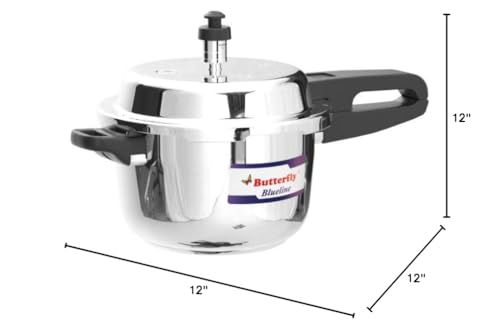 Butterfly BL-3L Blue Line Stainless Steel Pressure Cooker, 3-Liter