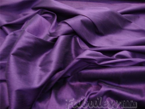 Plum Shantung Dupioni Faux Silk Fabric Per Yard