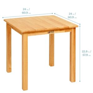 ECR4Kids 24in Square Hardwood Table with 22in Legs, Kids Furniture, Honey