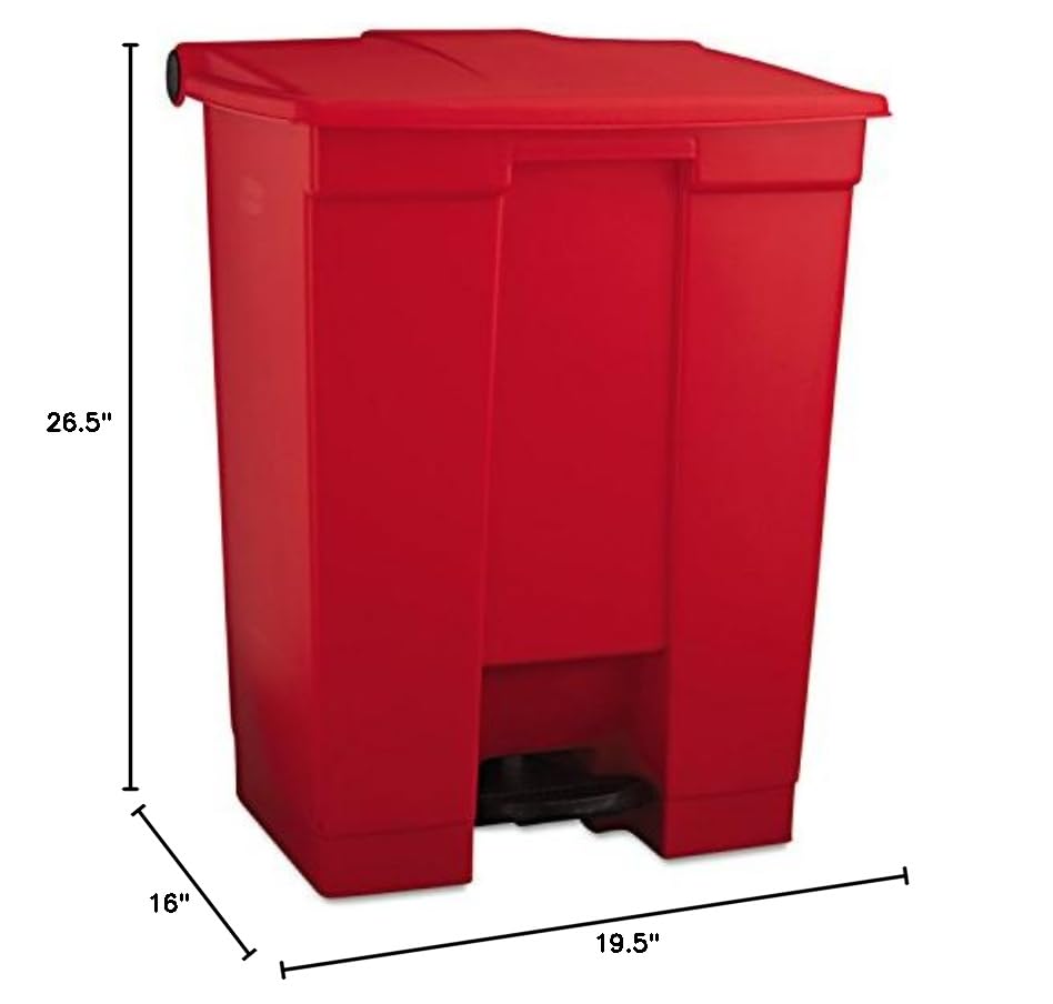 Rubbermaid Red 18 Gal Step-On Container