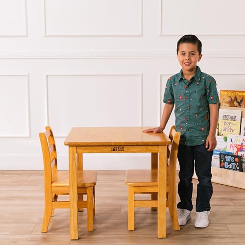 ECR4Kids 24in Square Hardwood Table with 22in Legs, Kids Furniture, Honey