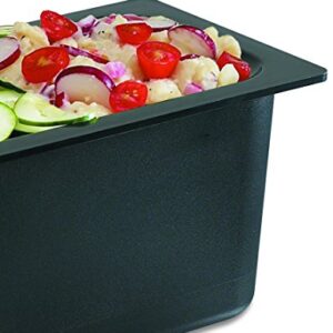 San Jamar Chill-It 1/6 Size Food Pan Insulated Food Pan for Kitchens and Restaurants, Plastic 6.5 Inches Deep, Black