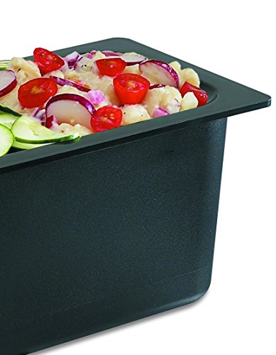 San Jamar Chill-It 1/6 Size Food Pan Insulated Food Pan for Kitchens and Restaurants, Plastic 6.5 Inches Deep, Black