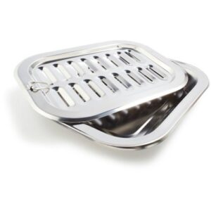 sur la table 12" x 9" stainless steel broiler pan includes broiler rack and pan, silver