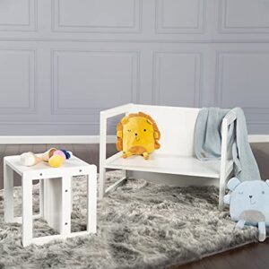 Roba: Country-Farmhouse Chair: White Wood - Chic Children’s Chair, Adjustable Seat Height, Converts Into A Table, Toddler & Kids, Ages 2+