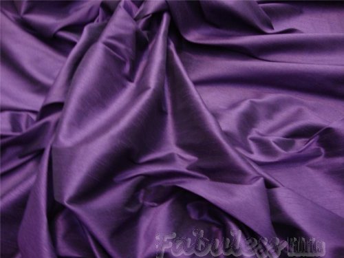 Plum Shantung Dupioni Faux Silk Fabric Per Yard