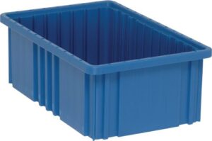 quantum storage systems dividable grid dg92060bl solid part organizer blue bins 17" l x 11" w x 6" h 8 pack