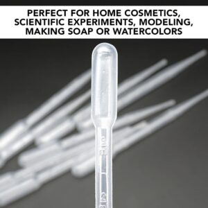 100PCS Plastic Transfer Pipettes 3ml Plastic Squeeze Transfer Disposable Dropper for Essential Oils Liquids Graduated