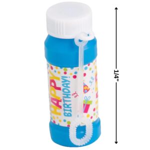 Fun Express Happy Birthday Bubble Bottles - 12 Pieces - Great for Kid Party Supplies and Giveaways