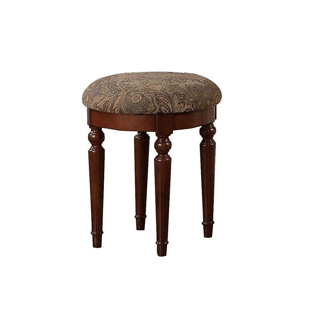 BOBKONA St. Croix Collection Vanity Set with Stool, Cherry