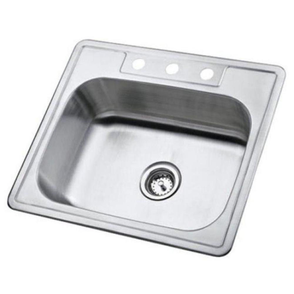 Carefree 25" x 22" Single Bowl Self-Rimming Kitchen Sink