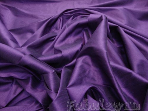 Plum Shantung Dupioni Faux Silk Fabric Per Yard