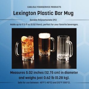 Carlisle FoodService Products 4396507 Lexington Plastic bar Mug, Polycarbonate, Clear, 16 Ounce