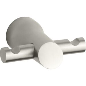 kohler k-5670-bn toobi double robe hook, vibrant brushed nickel