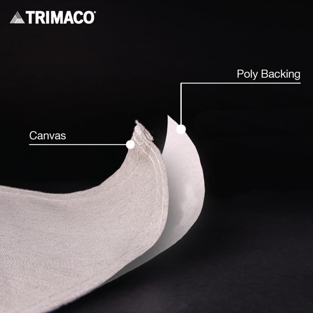 Trimaco Butyl II Two Layer Poly-Back Canvas Drop Cloth, 9-feet x 12-feet Beige