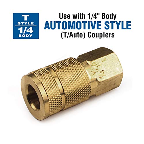 Primefit TP1414MS-B25-P Automotive Style Air Quick Connect Plugs/Nipples 1/4" Body x 1/4" Male NPT