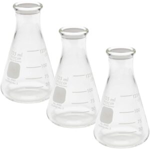 pyrex 125ml narrow mouth erlenmeyer flasks with heavy duty rim, 3/pk