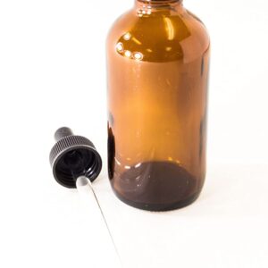 Amber Glass Bottles with Glass Droppers - 2 Each - 4 Oz Capacity