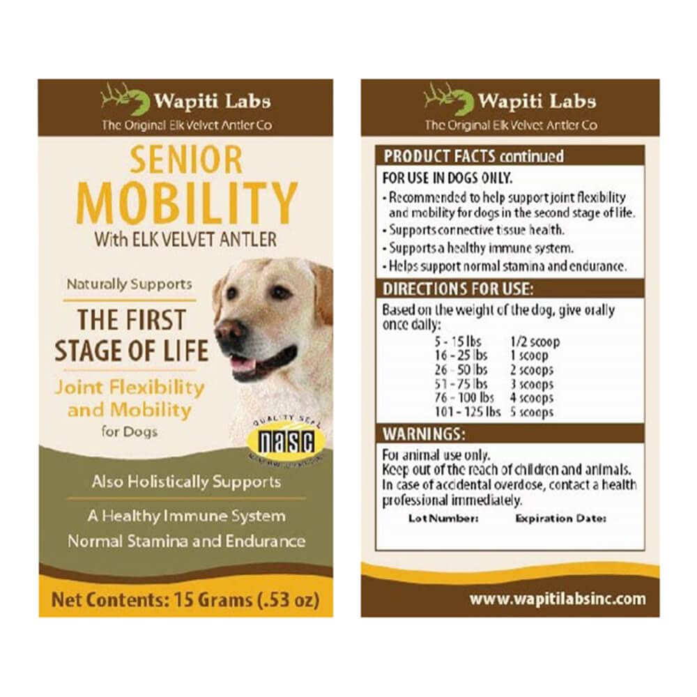 Wapiti Labs Dog Senior Mobility Formula, 15gm