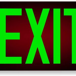 Photoluminescent Exit Sign Red - Aluminum - UL 924 Code Approved/IBC/NFPA 101 | NightBright USA Part Number ULR-050