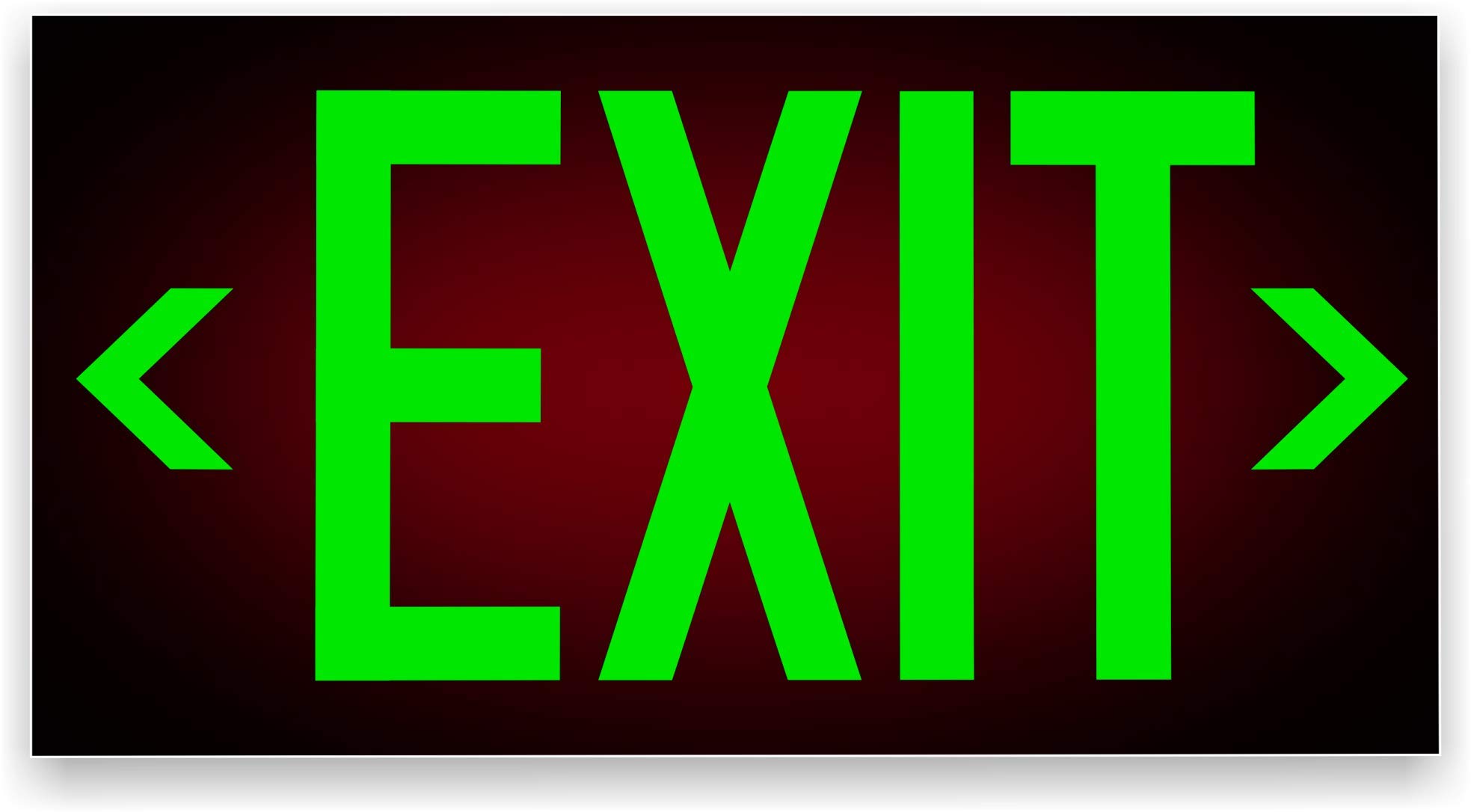 Photoluminescent Exit Sign Red - Aluminum - UL 924 Code Approved/IBC/NFPA 101 | NightBright USA Part Number ULR-050