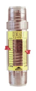 hedland h621-028 ez-view flowmeter, polysulfone, for use with water, 4.0 - 28 gpm flow range, 1" npt male