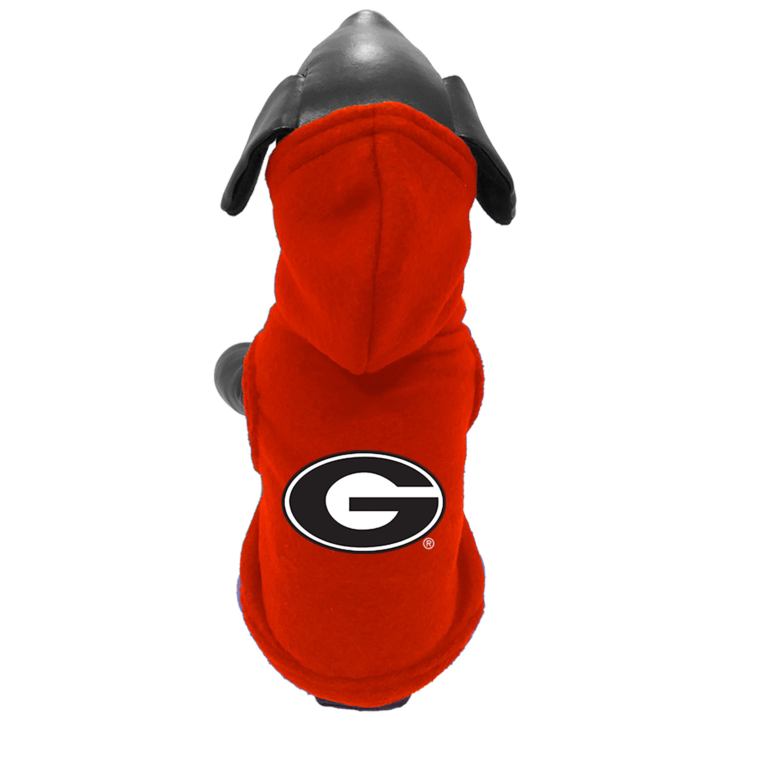 NCAA Georgia Bulldogs Polar Fleece Hooded Dog Jacket, Tiny