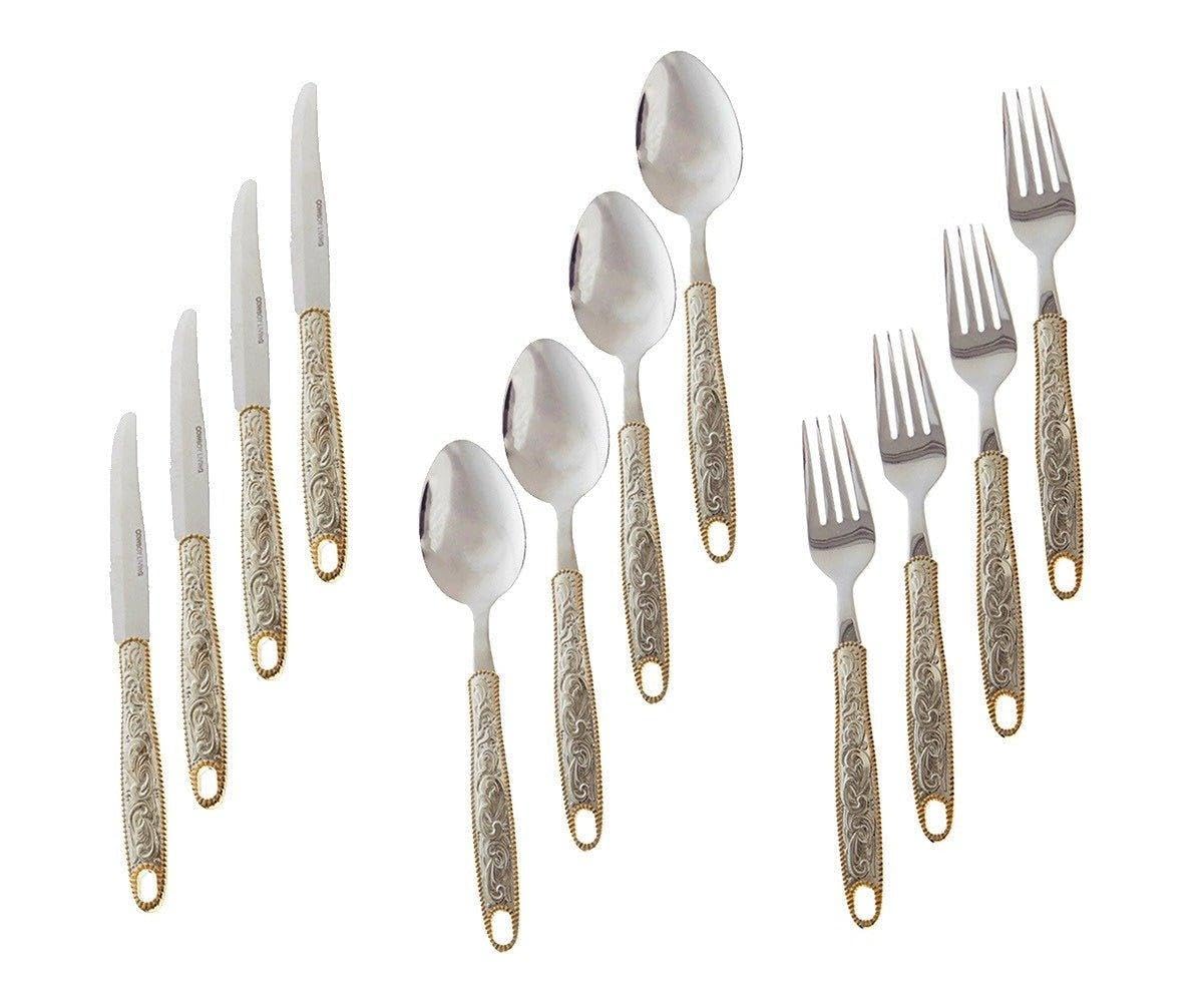 Western Buckle Stainless Silverware Dinner Set (12 piece set) by Cowboy Living