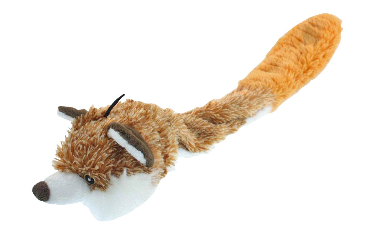 Multipet Bouncy Burrow Fox 20-Inch No Stuffing Dog Toy