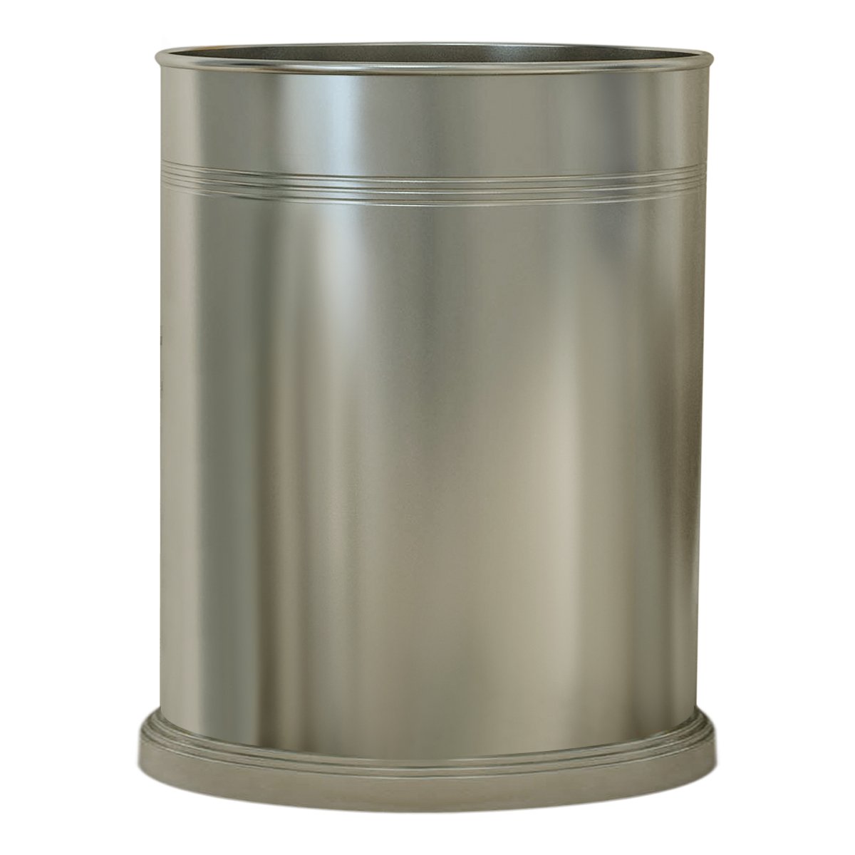 nu steel DR8H Dual Ridge Collection Wastebasket Small Round Vintage Trash Can for Bathroom, Bedroom, Dorm, College, Office, 8.2" x 11" x 8.2", Brushed Pewter Finish, Under 5 Gallons