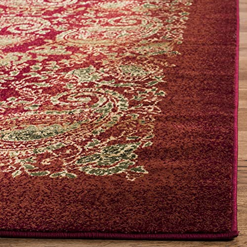 SAFAVIEH Lyndhurst Collection Area Rug - 6' x 9', Red & Multi, Traditional Paisley Design, Non-Shedding & Easy Care, Ideal for High Traffic Areas in Living Room, Bedroom (LNH224B)