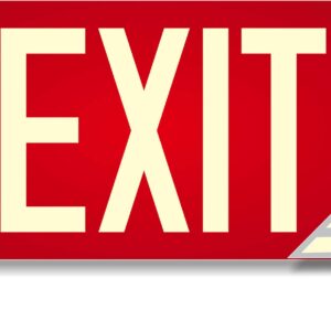 Photoluminescent Exit Sign Red - Aluminum - UL 924 Code Approved/IBC/NFPA 101 | NightBright USA Part Number ULR-050