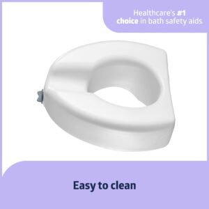 Medline 5" Raised Toilet Seat with Lock, No Arms, White, 400 lb Capacity - Easy Installation - Elderly & Disabled Bathroom Aid