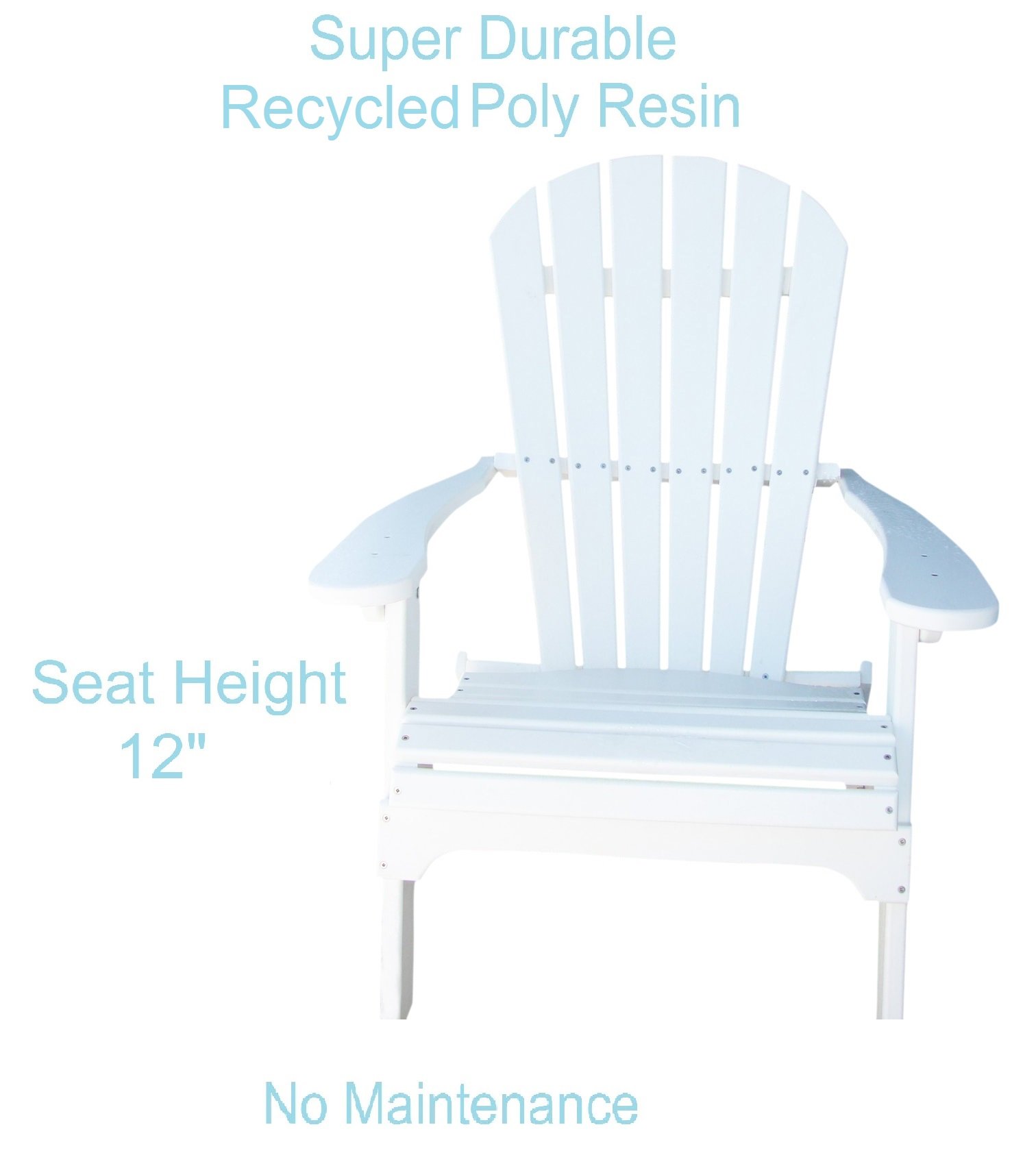 Phat Tommy Foldable Adirondack Chair - Poly Adirondack Chair Folding - HDPE, Heavy Duty, Recycled Plastic - All Weather Outdoor Furniture for Your Deck, Front Porch, or Patio, White