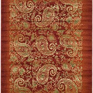 SAFAVIEH Lyndhurst Collection Area Rug - 6' x 9', Red & Multi, Traditional Paisley Design, Non-Shedding & Easy Care, Ideal for High Traffic Areas in Living Room, Bedroom (LNH224B)