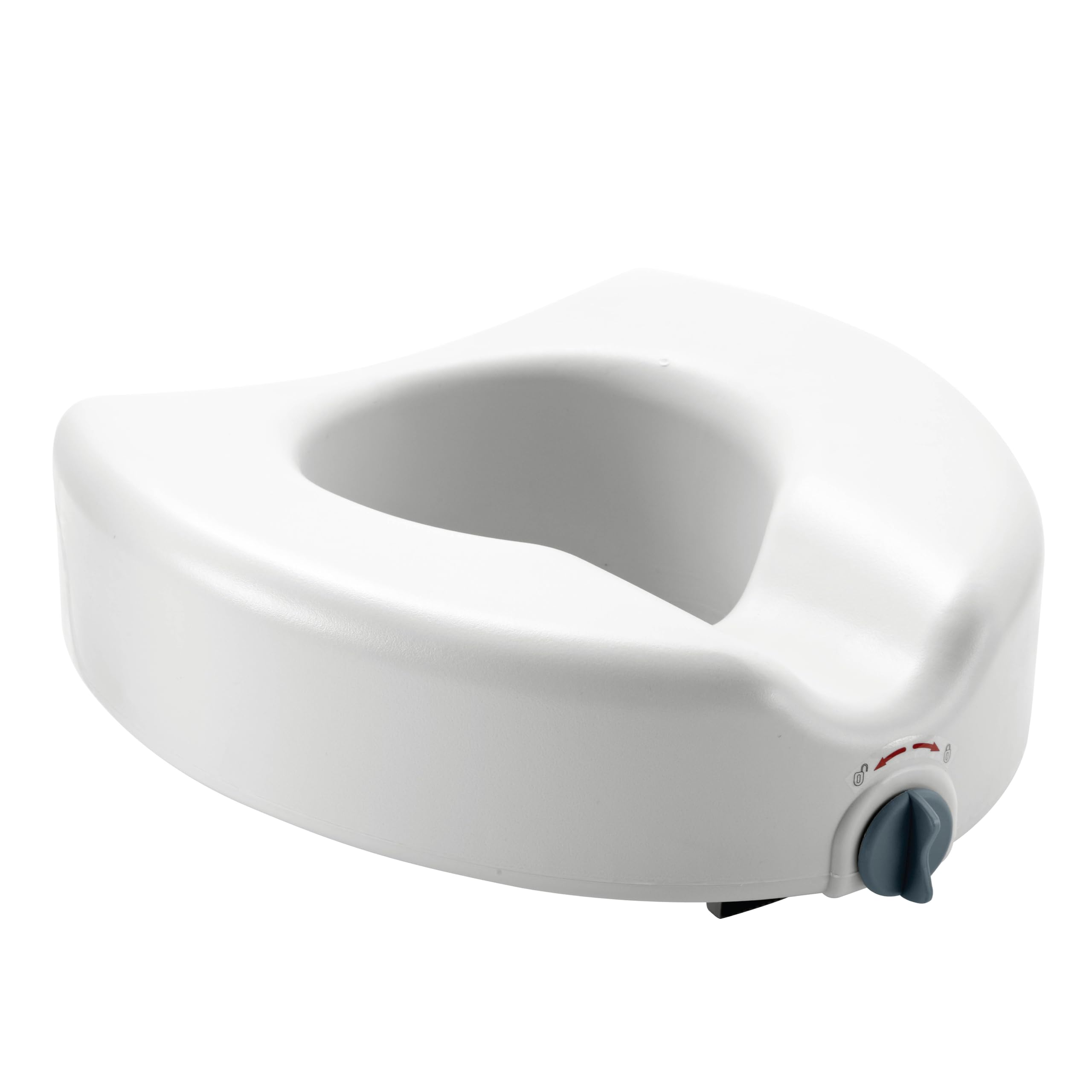 Medline 5" Raised Toilet Seat with Lock, No Arms, White, 400 lb Capacity - Easy Installation - Elderly & Disabled Bathroom Aid