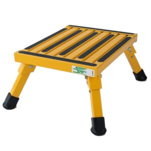 aluminum safety bariatric folding step stool with 1000 lb. load capacity size: small, color: yellow