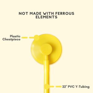 Disposable Stethoscope, Yellow, 10-pack, Single Patient Use, Plastic, 22" PVC Y-Tubing, Lightweight for Home, Education, Doctors, Nurses